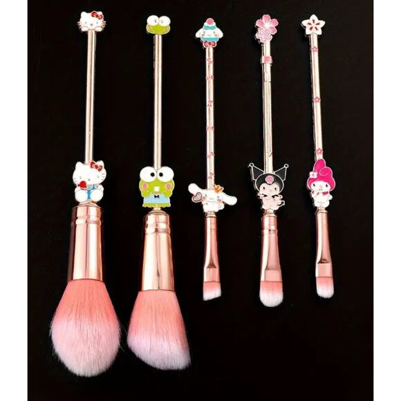 Hello Kitty Kuromi Brush Set Foundation Blending Conceal Eyebrow Powder + Pouch - Picture 10 of 10